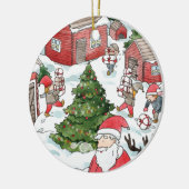 Whimsical Tomten Christmas Gnome Watercolor Keramik Ornament (Links)