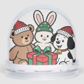 Whimsical Toys and Christmas Gifts in Snow Globe Schneekugeln (Vorderseite)