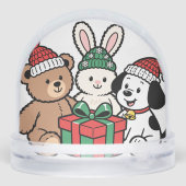 Whimsical Toys and Christmas Gifts in Snow Globe Schneekugeln (Rückseite)