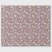 Whimsical Trailing Florals and Birds - Lavendel Geschenkpapier (Flach)