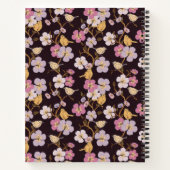 Whimsical Trailing Florals und Birnen - Schwarz/Ro Notizblock (Rückseite)