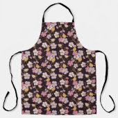 Whimsical Trailing Florals und Birnen - Schwarz/Ro Schürze (Vorderseite)