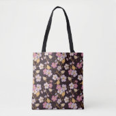 Whimsical Trailing Florals und Birnen - Schwarz/Ro Tasche (Vorderseite)