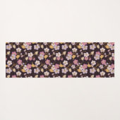 Whimsical Trailing Florals und Birnen - Schwarz/Ro Yogamatte (Rückseite (Horizontal))