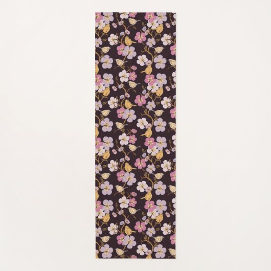 Whimsical Trailing Florals und Birnen - Schwarz/Ro Yogamatte (Vorderseite)