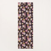 Whimsical Trailing Florals und Birnen - Schwarz/Ro Yogamatte (Rückseite)