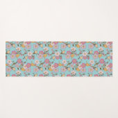 Whimsical Trailing Florals und Birnen - Türkis Yogamatte (Vorderseite (Horizontal))