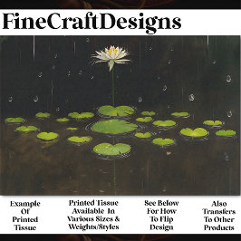 Whimsical Tranquical Lily Pond BP5B Decoupage Seidenpapier