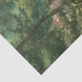 Whimsical Tranquil Swan on Forest Stream Seidenpapier (Detail)