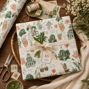 Whimsical Travel Vietnam Aquarell Geschenkpapier
