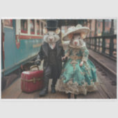 Whimsical Travelling Duo Mäuse Dekoupage Seidenpapier (Vorderseite)