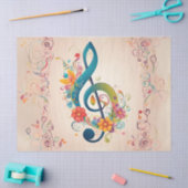 Whimsical Treble Clef Decoupage Seidenpapier (Basteln)