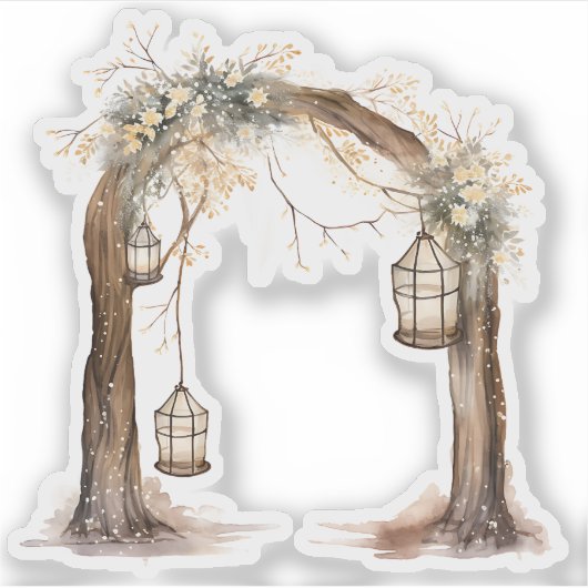 Whimsical Tree Arch Custom Cut Vinyl Sticker (Vorderseite)