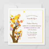 Whimsical Tree Art Boho Wedding Einladung (Vorderseite)