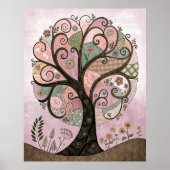 Whimsical Tree Art Print, Abstrakt Nature Poster, Poster (Vorne)