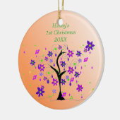 Whimsical Tree Baby's 1. Weihnachten Keramik Ornament (Links)