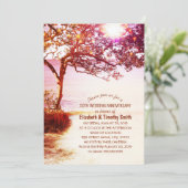 Whimsical Tree Beach Hochzeitstag Party Einladung (Stehend Vorderseite)