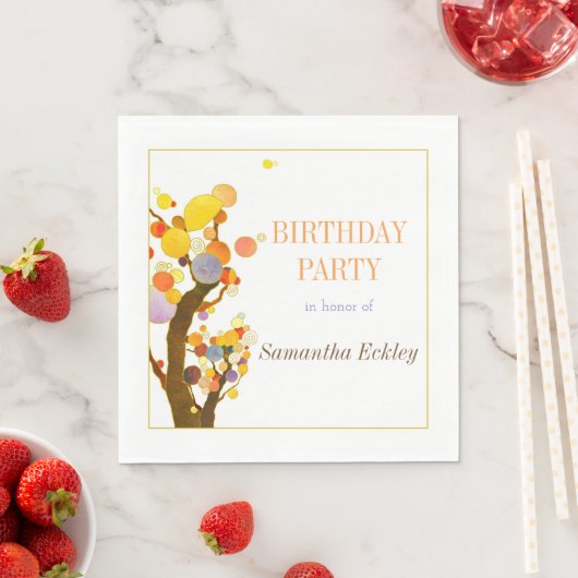 Whimsical Tree Birthday Party Serviette (Beispiel)