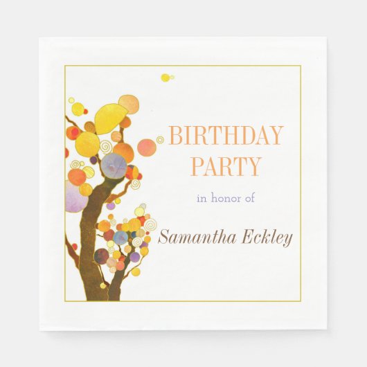 Whimsical Tree Birthday Party Serviette (Vorderseite)