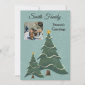 Whimsical Tree Blue Green Foto Feiertagskarte (Vorderseite)