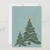 Whimsical Tree Blue Green Foto Feiertagskarte (Rückseite)