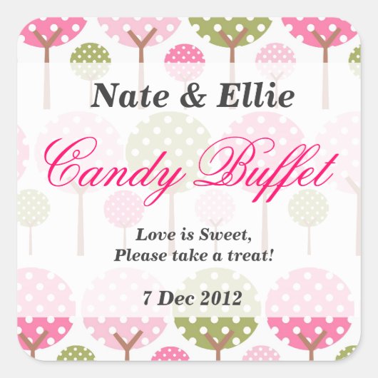 Whimsical Tree Candy Bar Sticker (Vorderseite)