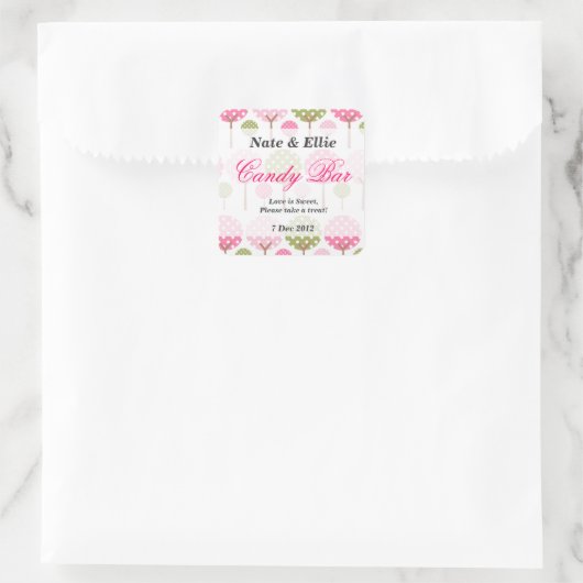 Whimsical Tree Candy Bar Sticker (Tasche)