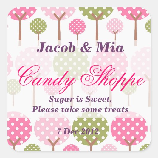 Whimsical Tree Candy Shoppe Sticker (Vorderseite)