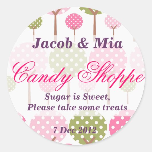 Whimsical Tree Candy Shoppe Sticker (Vorderseite)