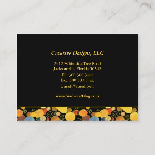 Whimsical Tree Designer Visitenkarte (Rückseite)