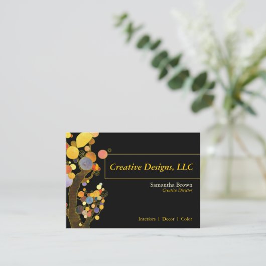 Whimsical Tree Designer Visitenkarte (Stehend Vorderseite)