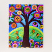 Whimsical Tree Folk Art Puzzle (Vertikal)