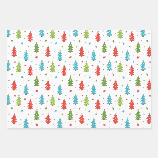 Whimsical Tree & Geschenke Weihnachtsmuster Geschenkpapier Set (Vorderseite 3)