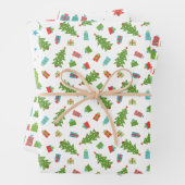 Whimsical Tree & Geschenke Weihnachtsmuster Geschenkpapier Set (Beispiel)