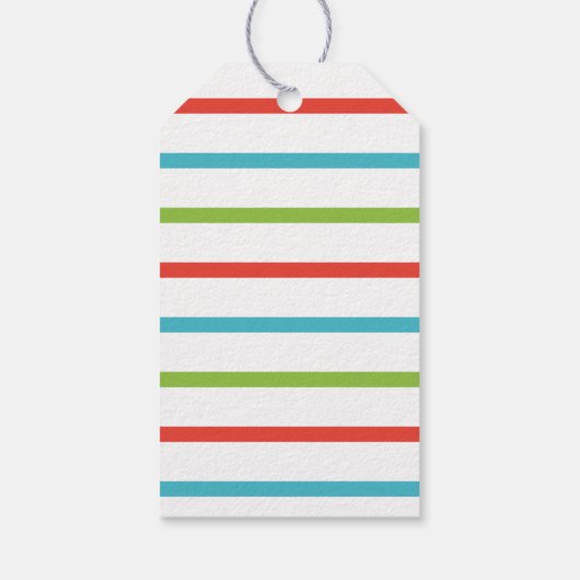 Whimsical Tree & Gifts Frohe Weihnachten Geschenkanhänger (Rückseite)