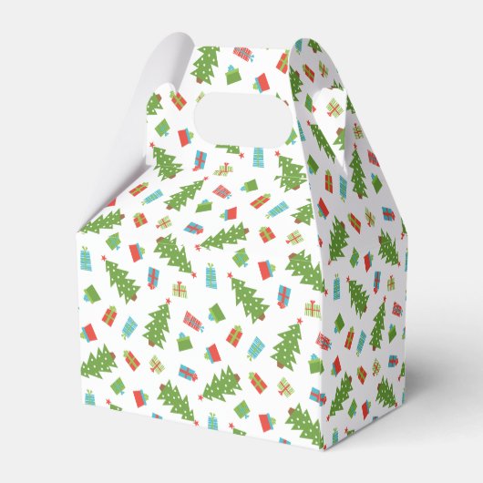 Whimsical Tree & Gifts Frohe Weihnachten Geschenkschachtel (Rückseite)