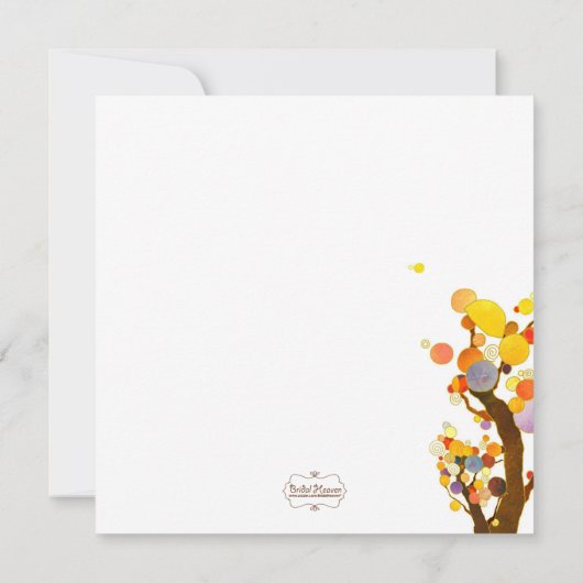 Whimsical Tree Illustration Hochzeit Einladung (Rückseite)