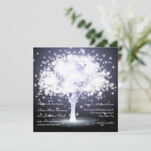 Whimsical Tree Lights - Einladung zur Hochzeit (Stehend Vorderseite)