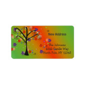 Whimsical Tree New Address Adressaufkleber (Vorne)