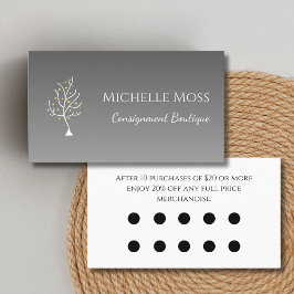 Whimsical Tree of Life Elegante Graue Ermäßigung Treuekarte