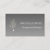 Whimsical Tree of Life Elegante Graue Ermäßigung Treuekarte (Vorderseite)