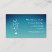 Whimsical Tree of Life Trendy Aquamarine Grün Visitenkarte (Vorderseite)