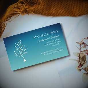 Whimsical Tree of Life Trendy Aquamarine Grün Visitenkarte