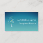 Whimsical Tree of Life Trendy Aquamariner grüner R Treuekarte (Vorderseite)