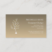 Whimsical Tree of Life Trendy Einzigartiges Gold Visitenkarte (Vorderseite)