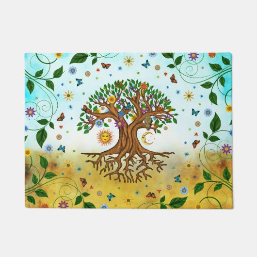 Whimsical Tree of Life - Yggdrasil Fußmatte (Vorderseite)