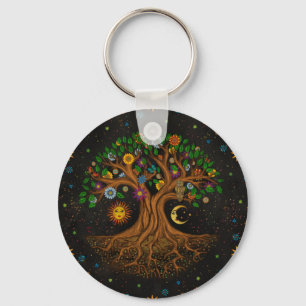 Whimsical Tree of Life - Yggdrasil Schlüsselanhänger