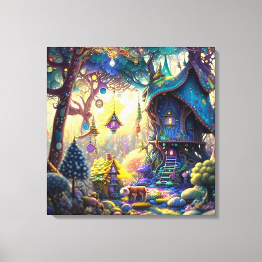 Whimsical Treehouse Leinwand Art (Vorderseite)