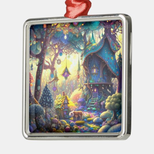 Whimsical Treehouse Ornament Aus Metall (Links)