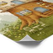  Whimsical Treehouse Storybook Poster kids (Ecke)